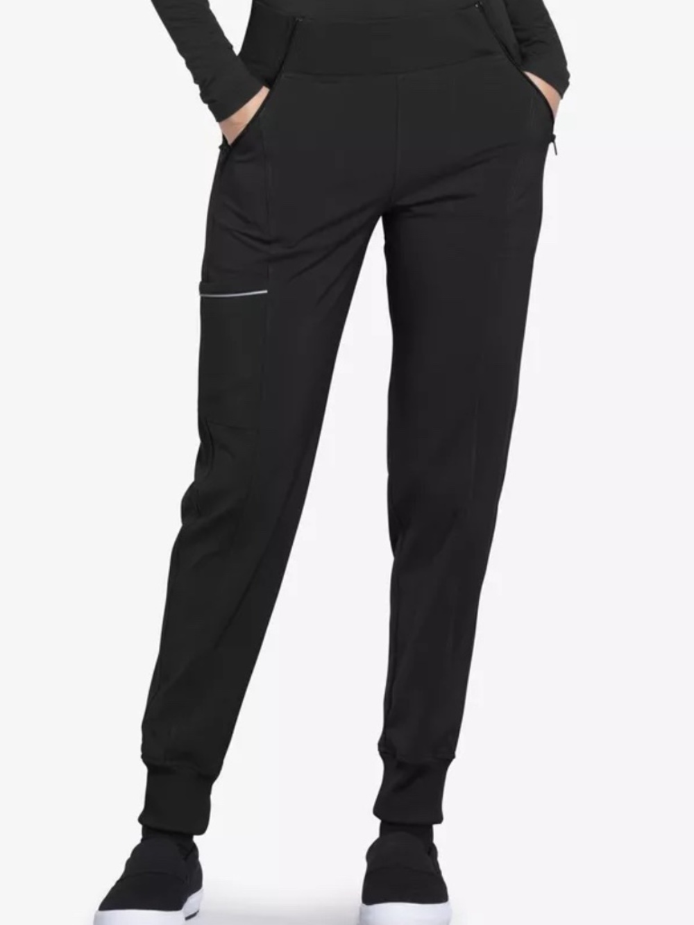 Cherokee Infinity Women's 5-Pocket Jogger Cargo Scrub Pants Medium Petite Black